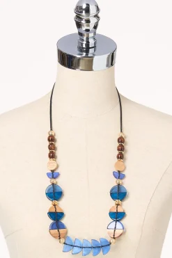 Cato Wood Blue Lucite Long Necklace> Necklaces
