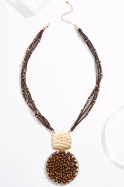 Cato Wood Cluster Pendant Necklace> Necklaces