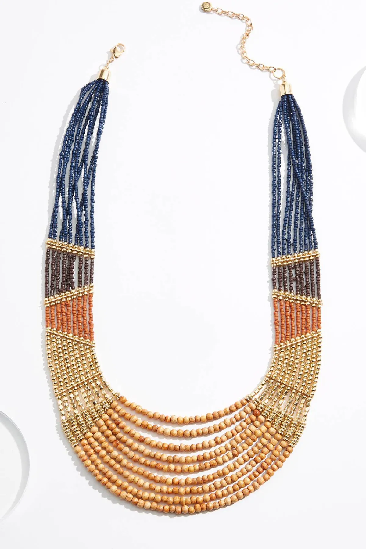 Cato Wood Color Bead Tribal Necklace> Necklaces