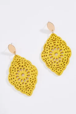 Cato Wood Cut Out Earrings> Earrings