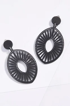 Cato Wood Fan Cutout Clip- On Earrings> Earrings