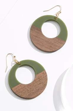 Cato Wood Half Hoop Earrings> Earrings