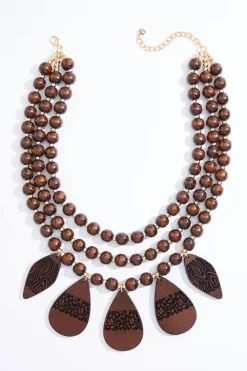Cato Wood Layered Short Necklace> Necklaces