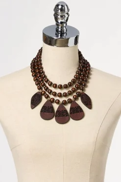 Cato Wood Layered Short Necklace> Necklaces