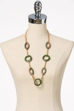 Cato Wood Linked Shapes Long Necklace Set> Sets|Necklaces
