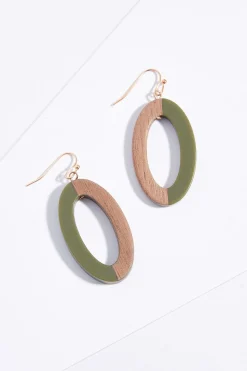 Cato Wood Linked Shapes Long Necklace Set><noscript><img width=