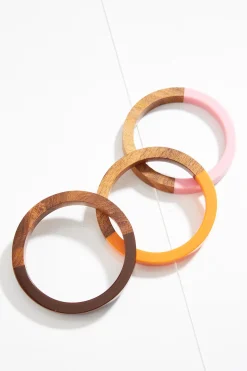 Cato Wood Lucite Bangle Bracelet Set> Bracelets