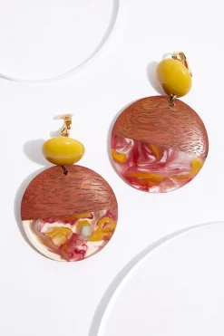 Cato Wood Lucite Split Clip- On Earrings> Earrings