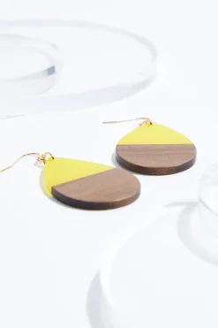 Cato Wood Lucite Tear Earrings> Earrings