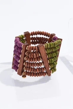 Cato Wood Row Stretch Bracelet> Bracelets