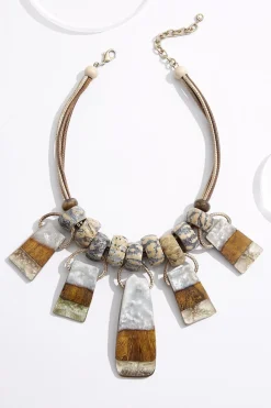 Cato Wood Resin Paddle Necklace> Necklaces