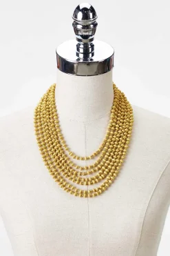 Cato Wood Seed Bead Layered Necklace> Necklaces