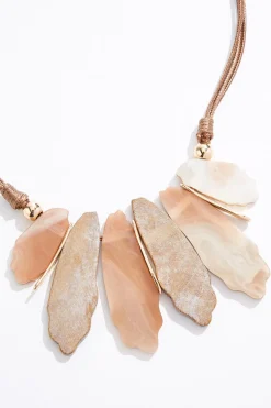 Cato Wood Squiggle Shape Short Necklace><noscript><img width=