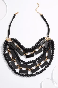 Cato Wood Statement Layered Short Necklace> Necklaces