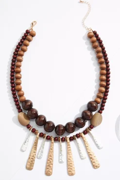Cato Wood Statement Paddle Necklace> Necklaces