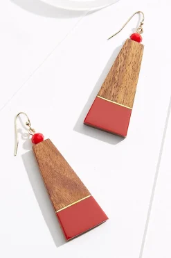 Cato Wood Triangle Earrings> Earrings