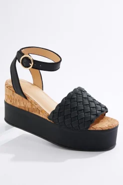 Cato Woven Vamp Platform Wedges> Sandals