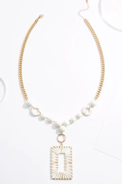 Cato Wrapped Rectangle Pendant Necklace> Necklaces