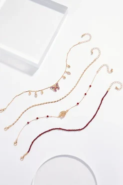 Cato Xl Butterfly Leaf Anklet Set> Anklets