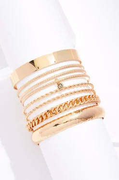 Cato Xl Textured Chain Bangle Set> Bracelets