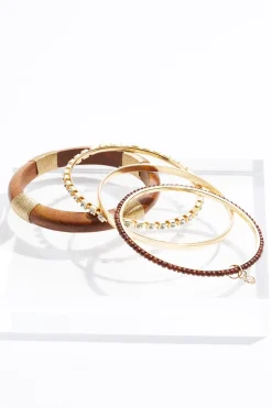 Cato Xl Wood Multi Bangle Bracelet Set> Bracelets