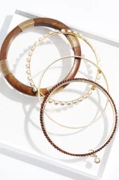 Cato Xl Wood Multi Bangle Bracelet Set> Bracelets