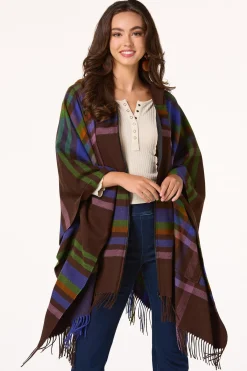 Cato Zip Plaid Hooded Poncho> Cold Weather